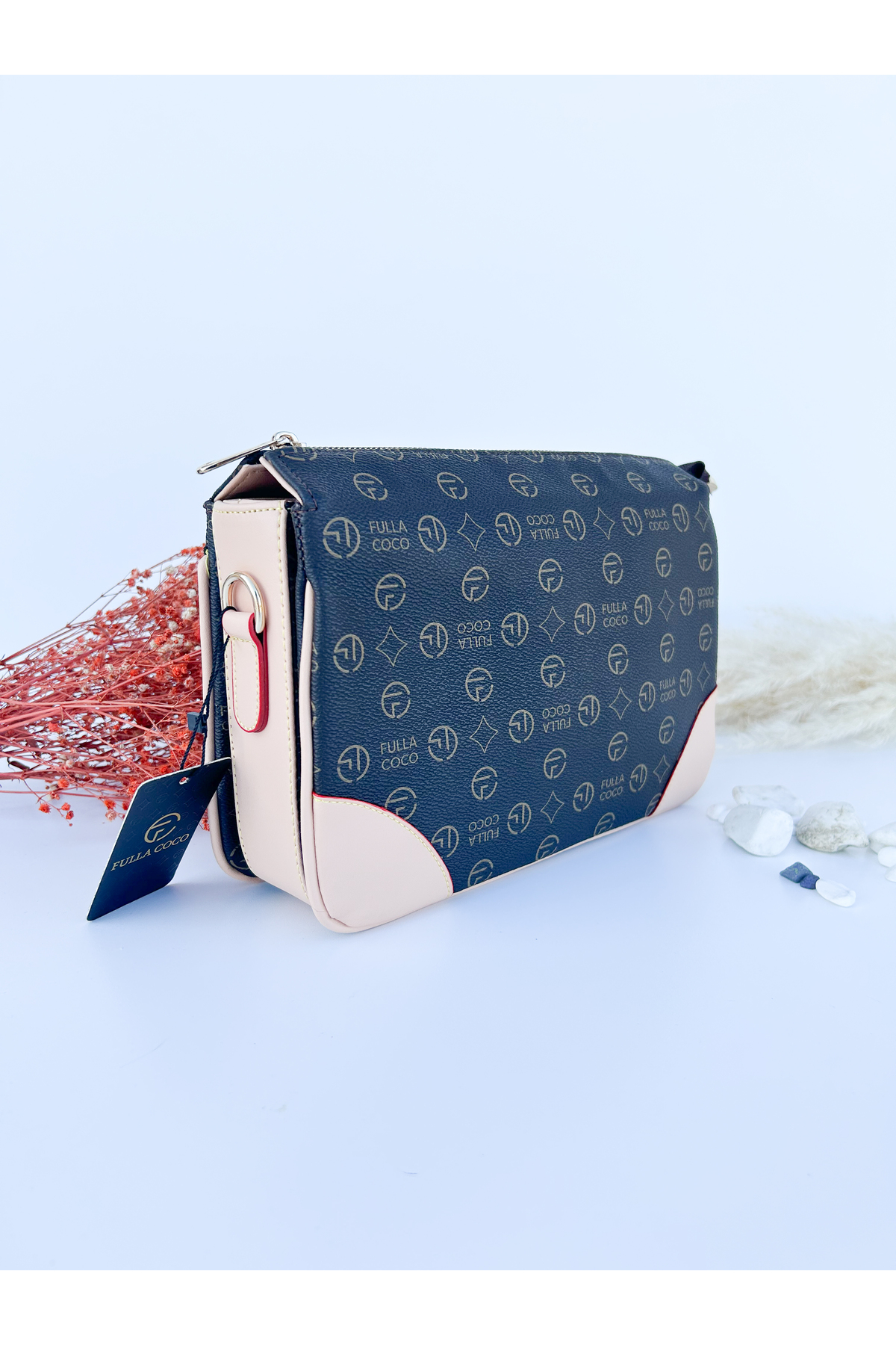 VİZON-KAHVE%20Kadın%20Çapraz%20(Crossbody)%20Omuz%20Çantası